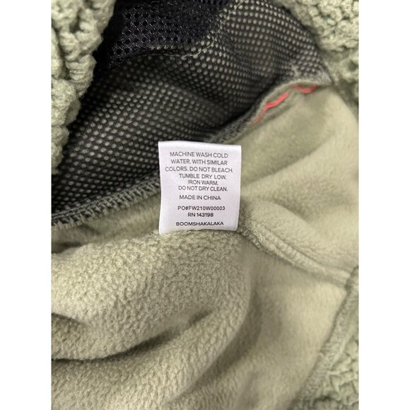 Chubbies Lasso Mens Olive Green Sherpa Pullover Jacket Coral Zippers Sz L - Picture 7 of 9